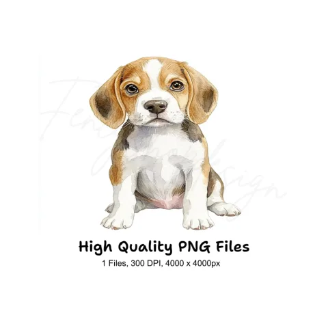 Adorable Beagle Puppy Clipart Bundle