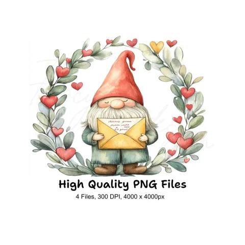 Valentine Day Gnomes Clipart Bundle