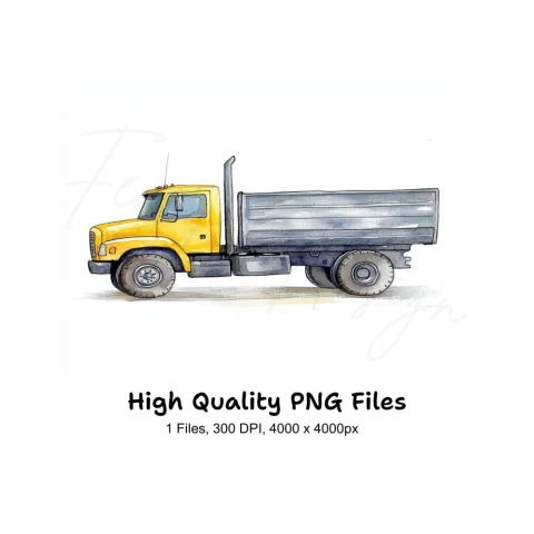 Yellow Dump Truck Clipart Bundle
