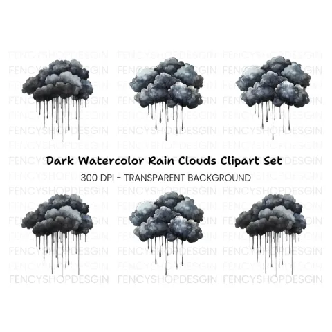 Storm Clouds Clipart Bundle