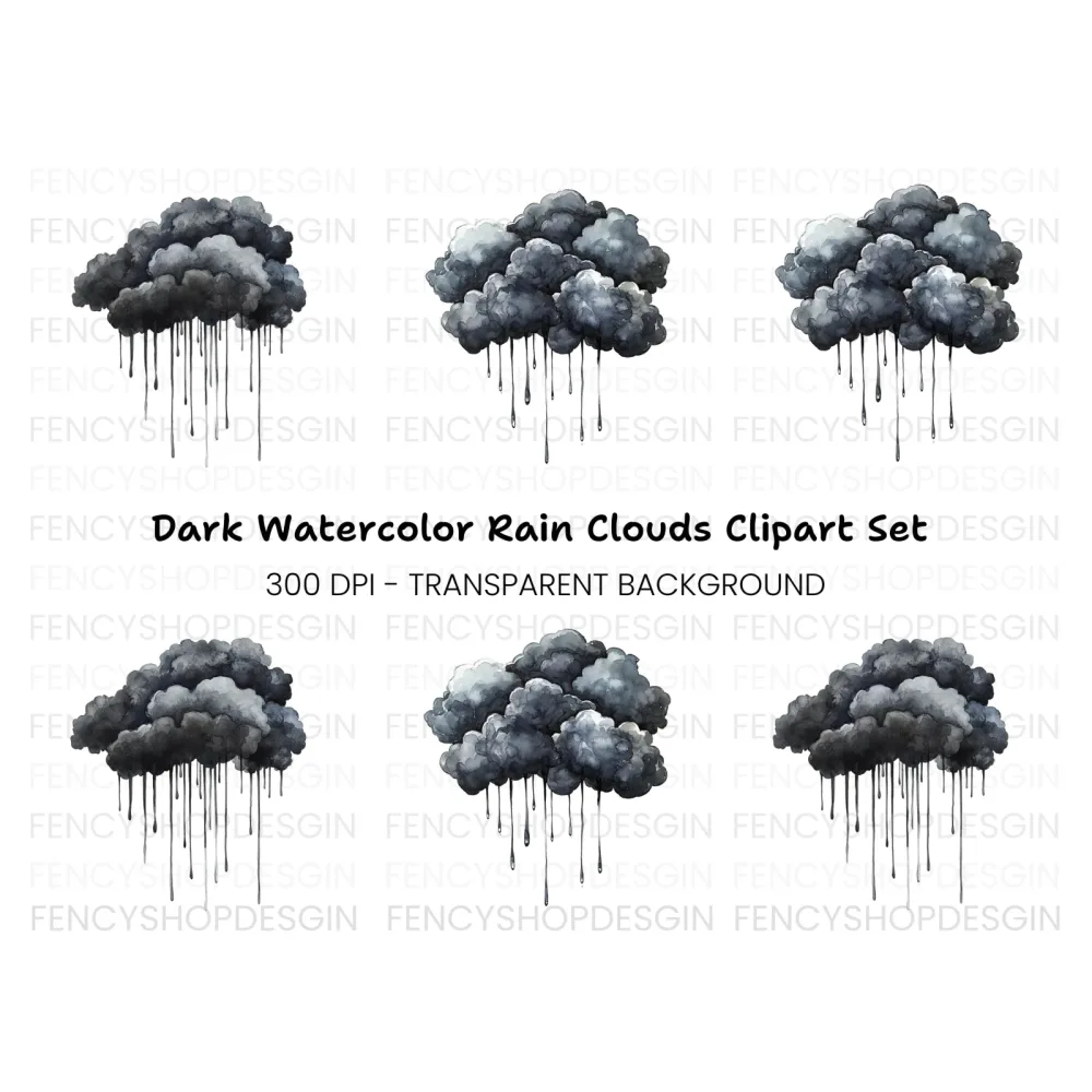 Storm Clouds Clipart Bundle