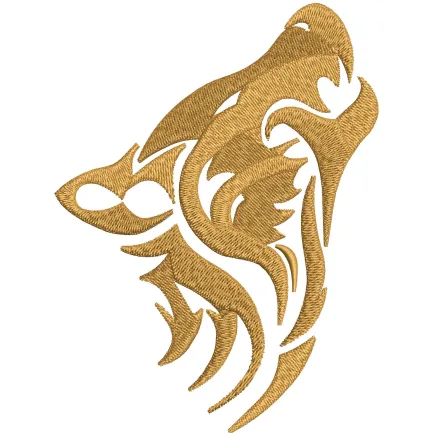Wolf Face Embroidery Design