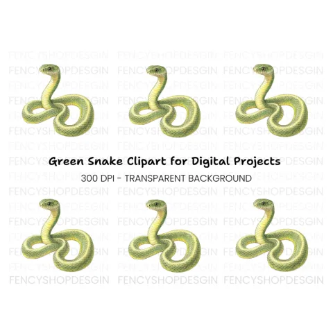 Vibrant Green Snake Clipart Bundle
