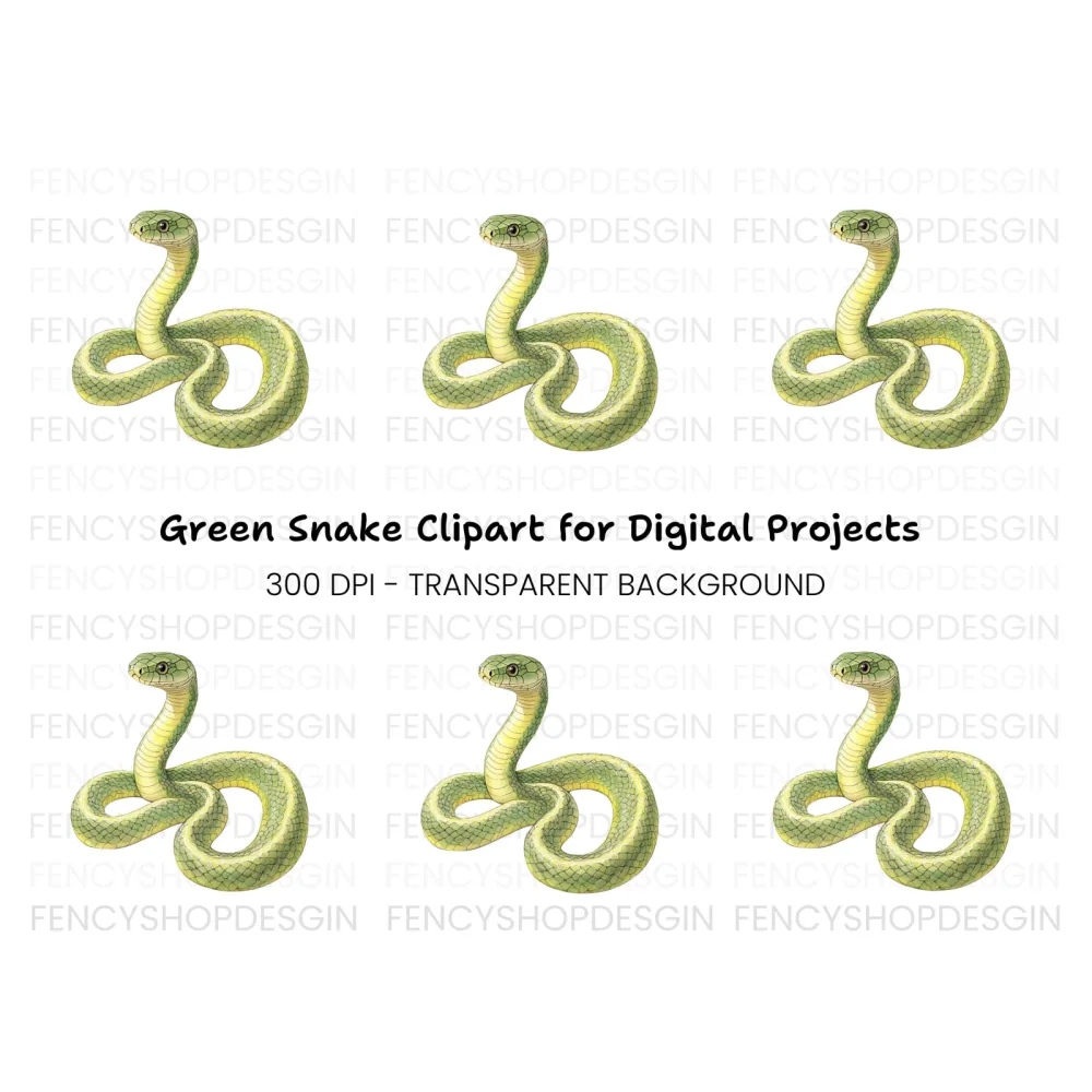 Vibrant Green Snake Clipart Bundle