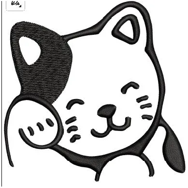 Cat Face Embroidery Design