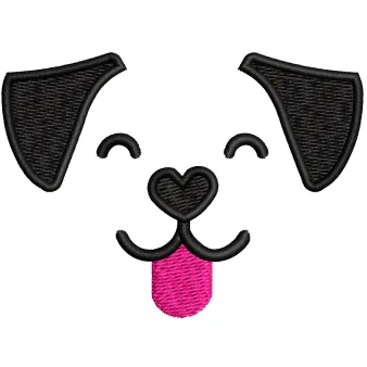 Dog Face Embroidery Design