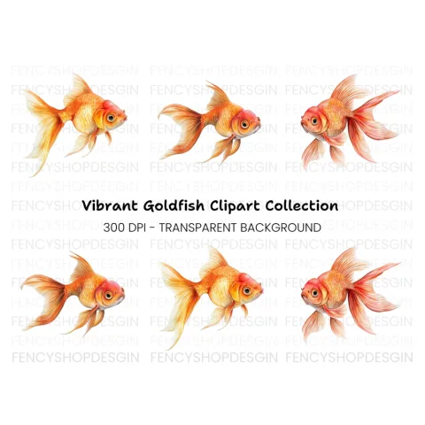Vibrant Goldfish Clipart Bundle