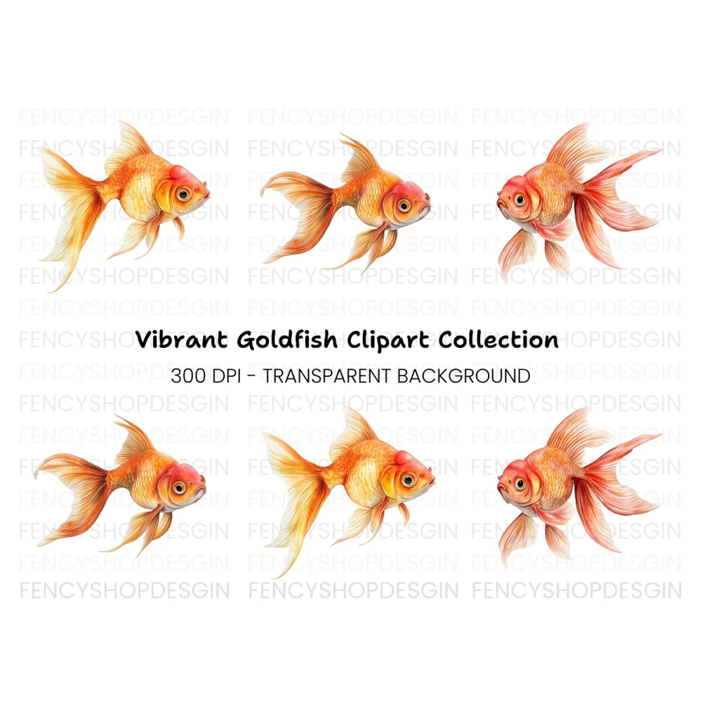 Vibrant Goldfish Clipart Bundle