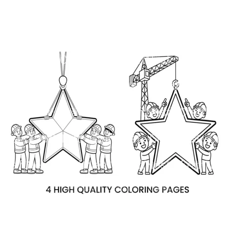 Christmas Star Construction Coloring Books