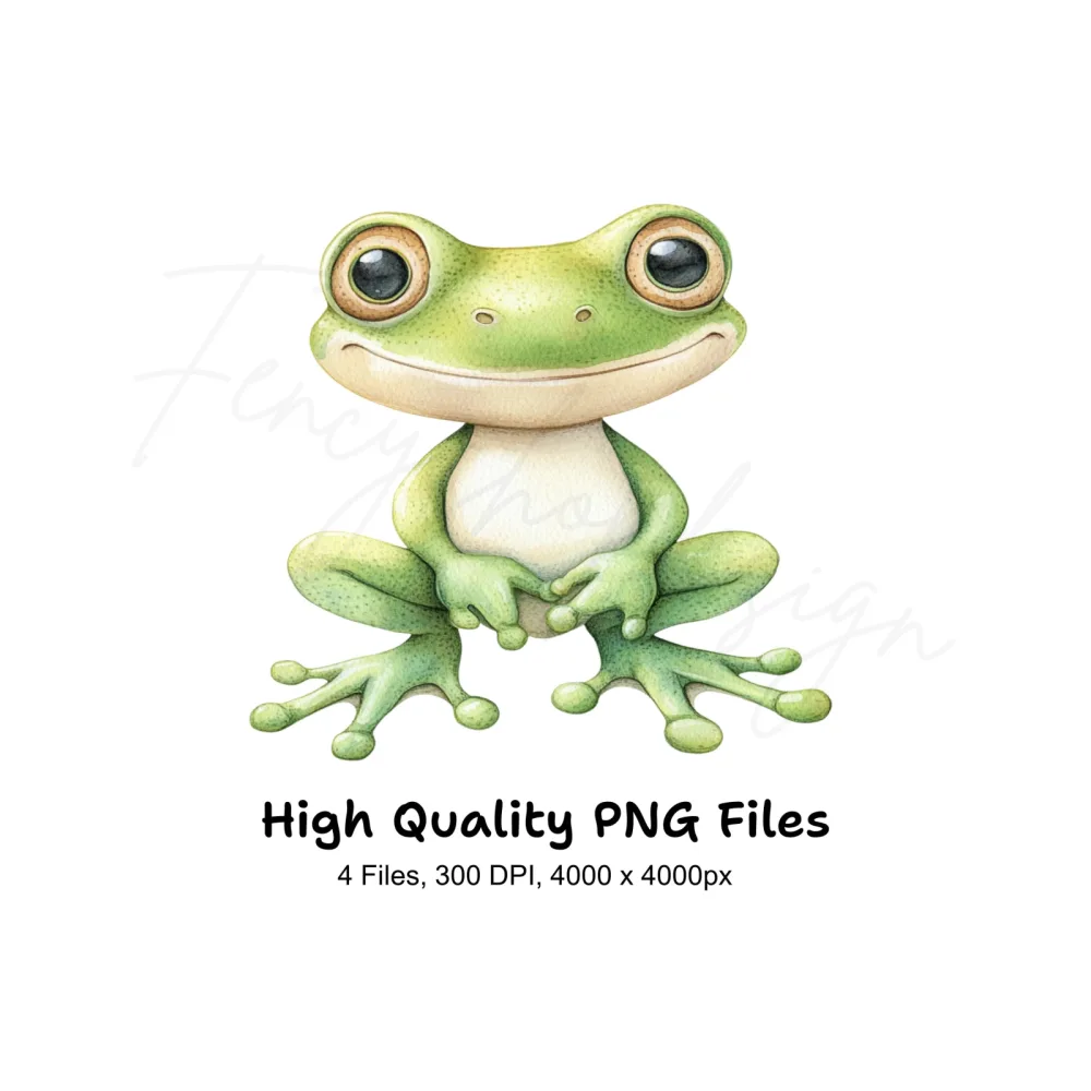 Charming Green Frog Clipart Bundle