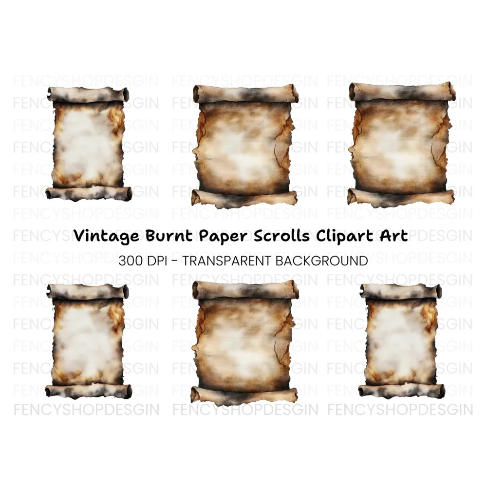 Vintage Scroll Clipart Bundle