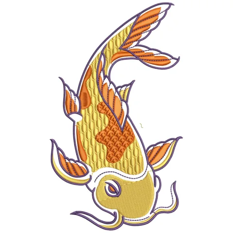 Cat Fish Embroidery Design