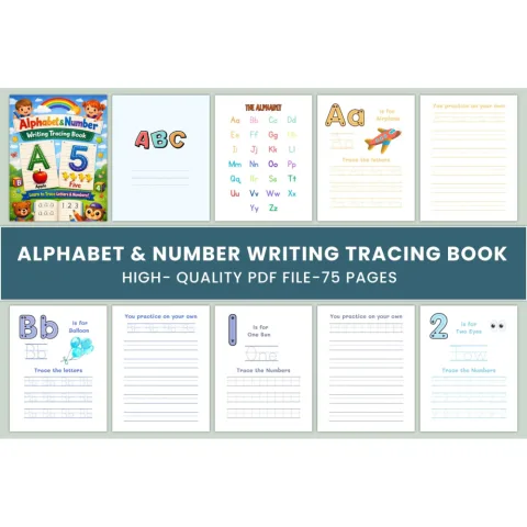 Alphabet Number Writing Tracing Workbook
