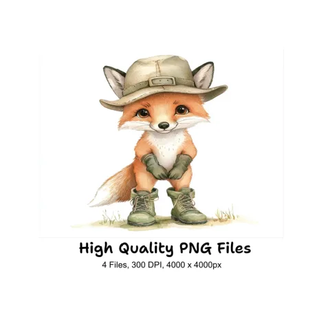 Cute Fox Explorer Clipart Bundle