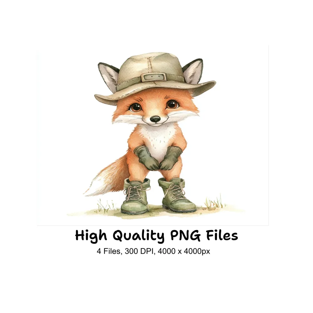 Cute Fox Explorer Clipart Bundle