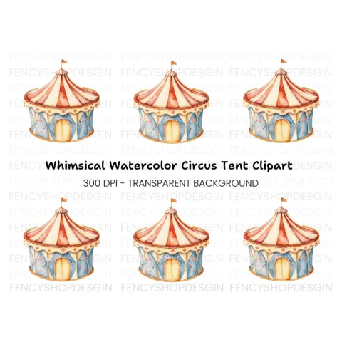 Whimsical Circus Tent Clipart Bundle