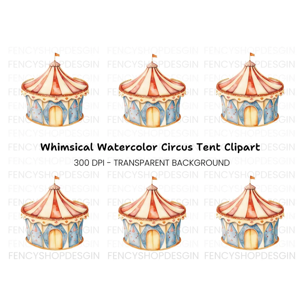 Whimsical Circus Tent Clipart Bundle