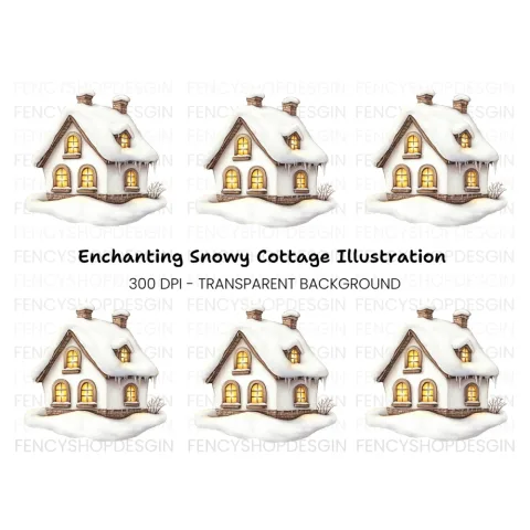 Cozy Winter Cottage Clipart Bundle