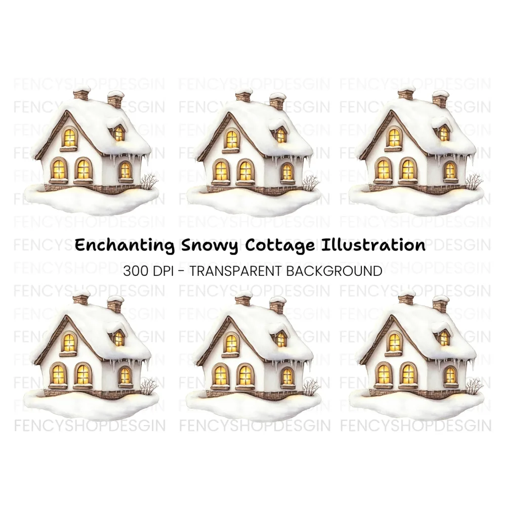 Cozy Winter Cottage Clipart Bundle