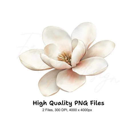 Elegant Magnolia Flower Clipart Bundle