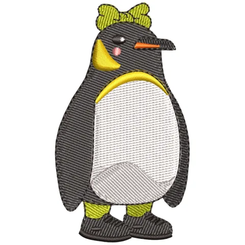 Female Penguin Embroidery Design