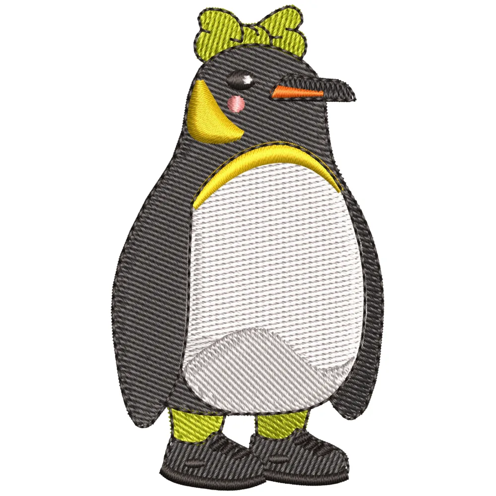 Female Penguin Embroidery Design