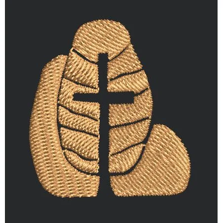 Leaf Shaped Cross Motif Embroidery Design