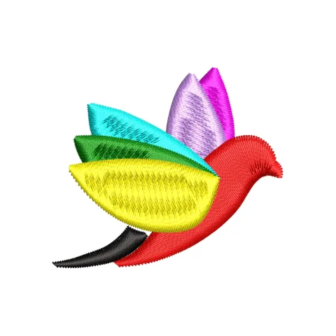 Colourful Bird Embroidery Design