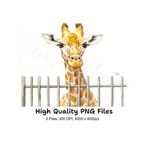 Cute Giraffe Peekaboo Clipart Bundle