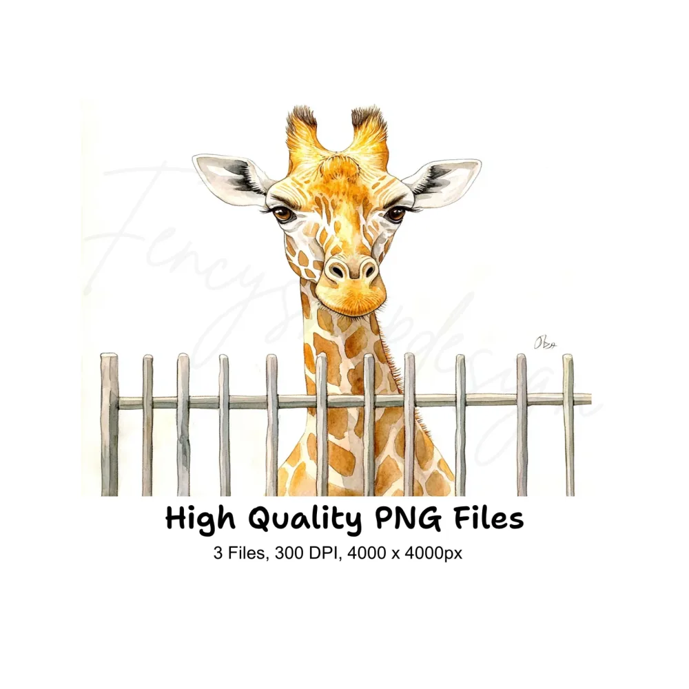 Cute Giraffe Peekaboo Clipart Bundle