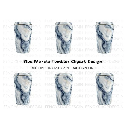 Blue Marble Tumbler Clipart Bundle