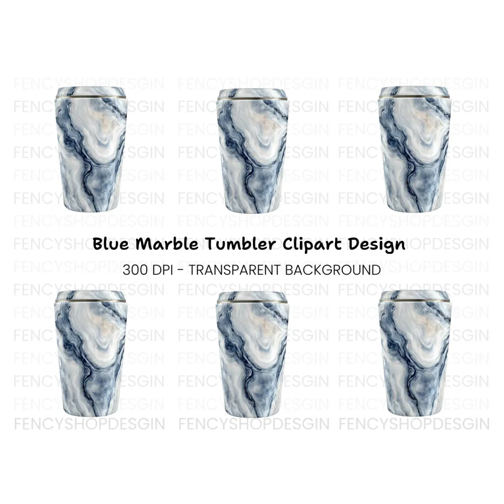 Blue Marble Tumbler Clipart Bundle