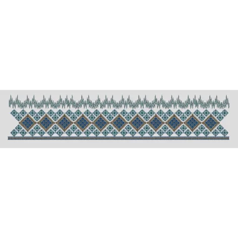 Geometric Argyle Diamond with Sawtooth Fringe Embroidery Design