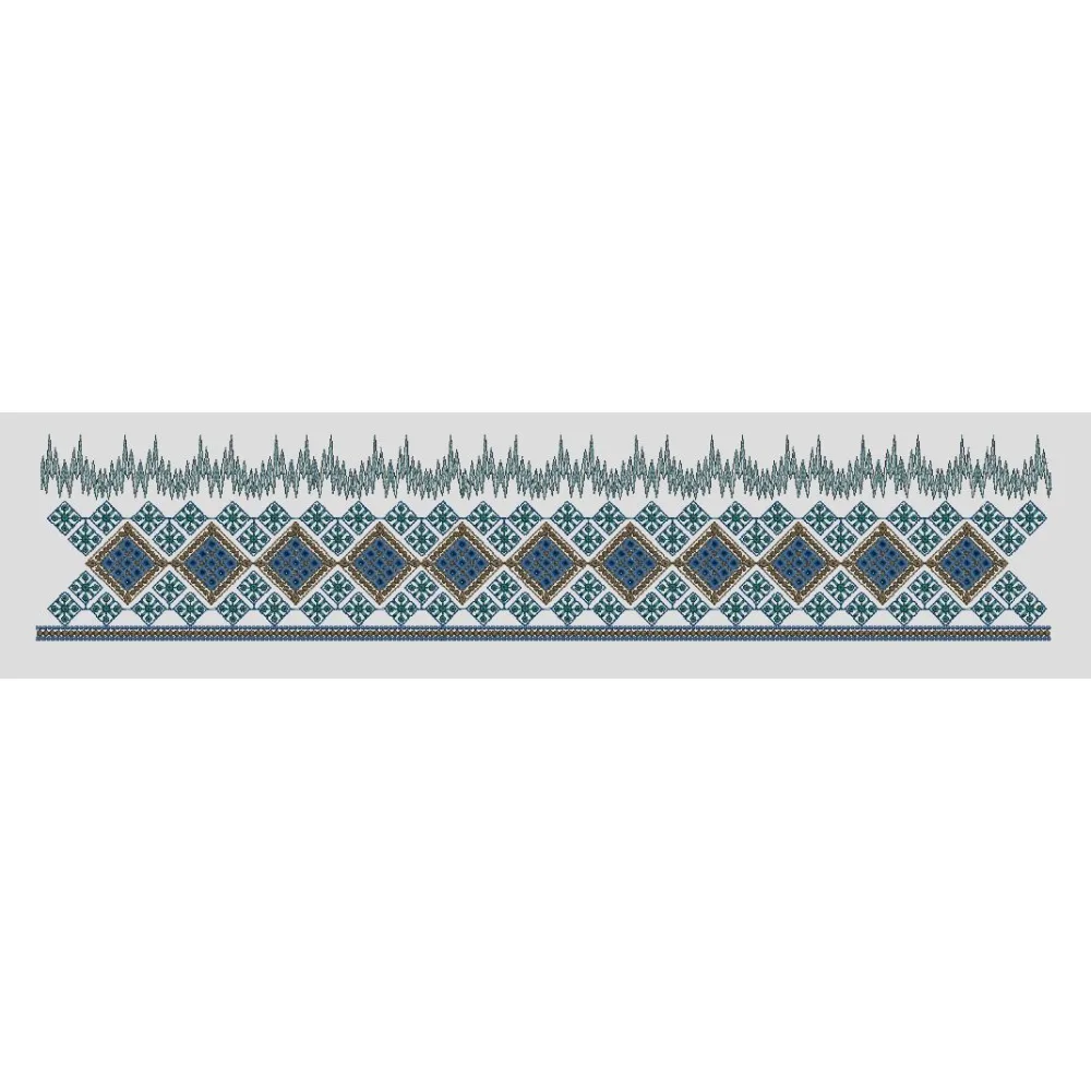 Geometric Argyle Diamond with Sawtooth Fringe Embroidery Design