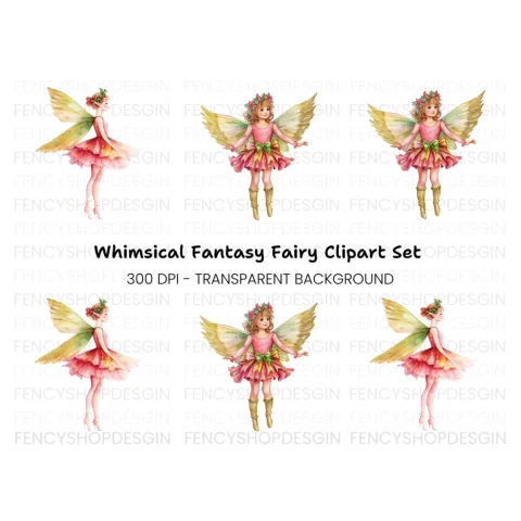 Elegant Christmas Fairy Clipart Bundle