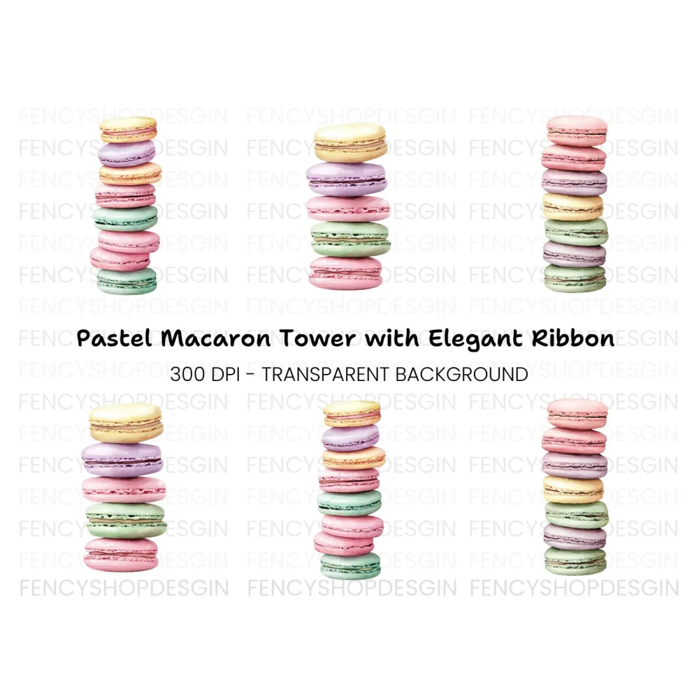 Macaron Stacks Clipart Bundle