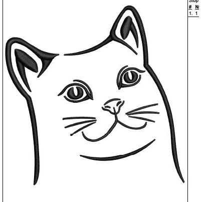 Cat I Embroidery Design