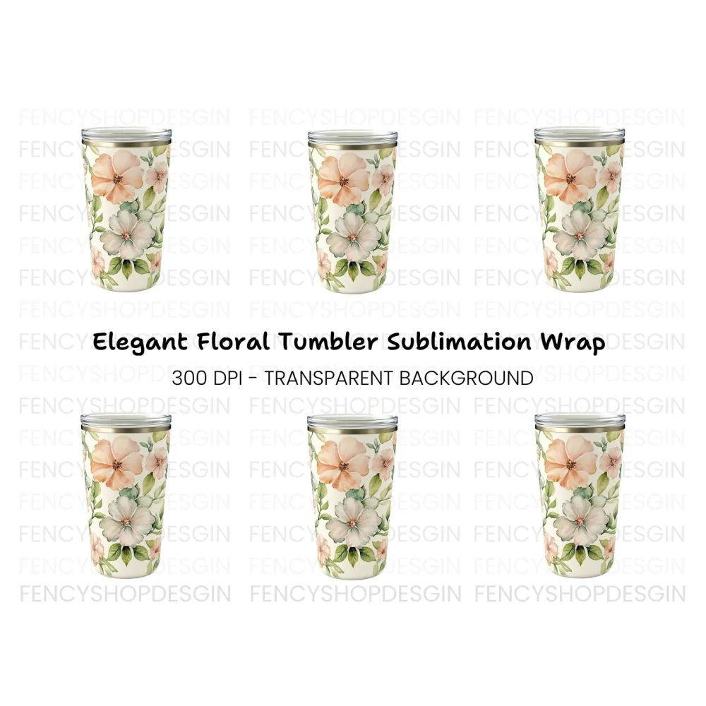 Floral Tumbler Clipart Bundle