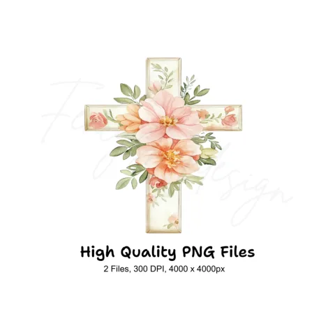 Floral Crosses Clipart Bundle