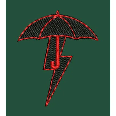 Umbrella Lightning Embroidery Design