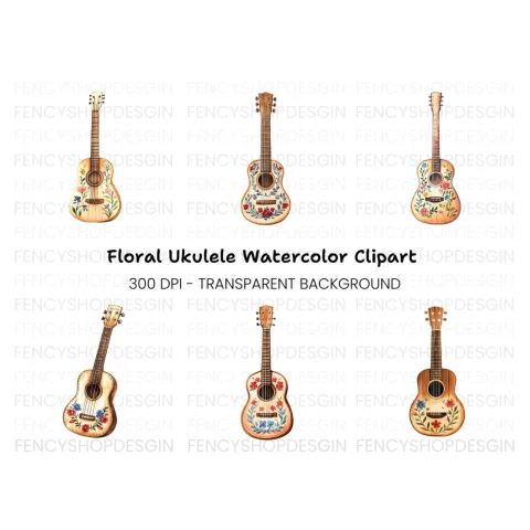 Mexican Guitar Clipart Bundle