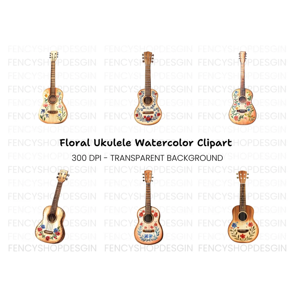 Mexican Guitar Clipart Bundle