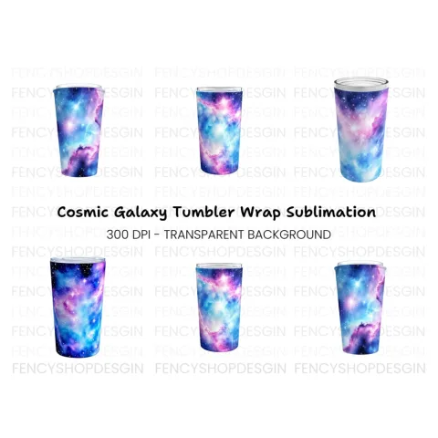 Pastel Galaxy Tumbler Clipart Bundle