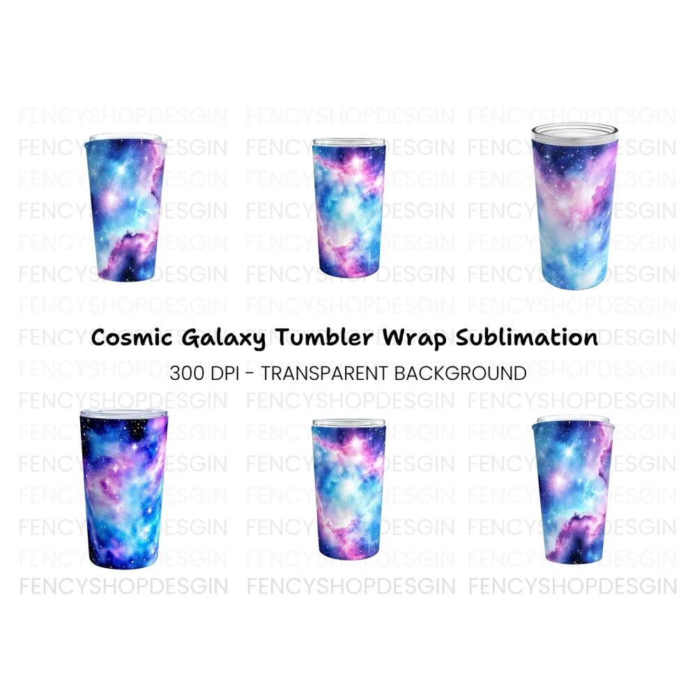 Pastel Galaxy Tumbler Clipart Bundle