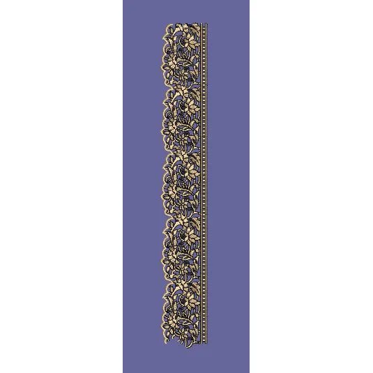Floral Lace Intricate Botanical Trim Embroidery Design