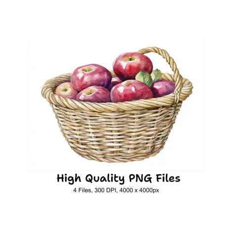 Apple Baskets Clipart Bundle