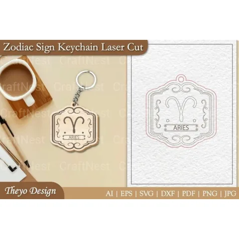 Zodiac Keychain SVG Bundle
