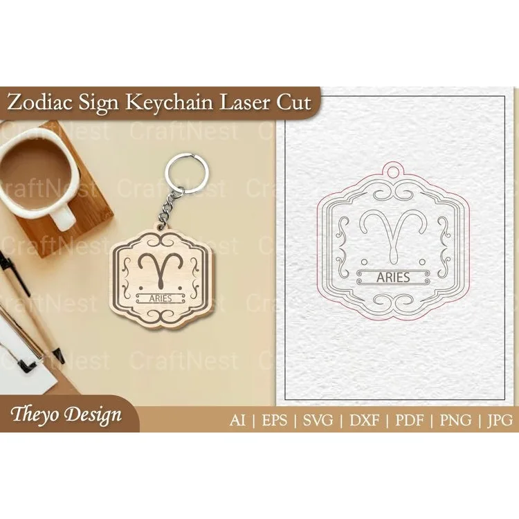 Zodiac Keychain SVG Bundle