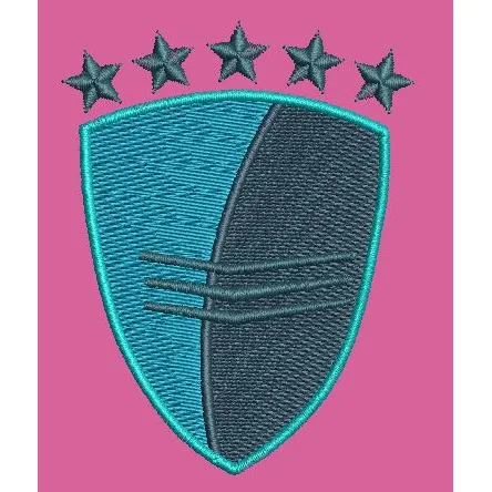 Heraldic Shield Five Star Emblem Embroidery Design