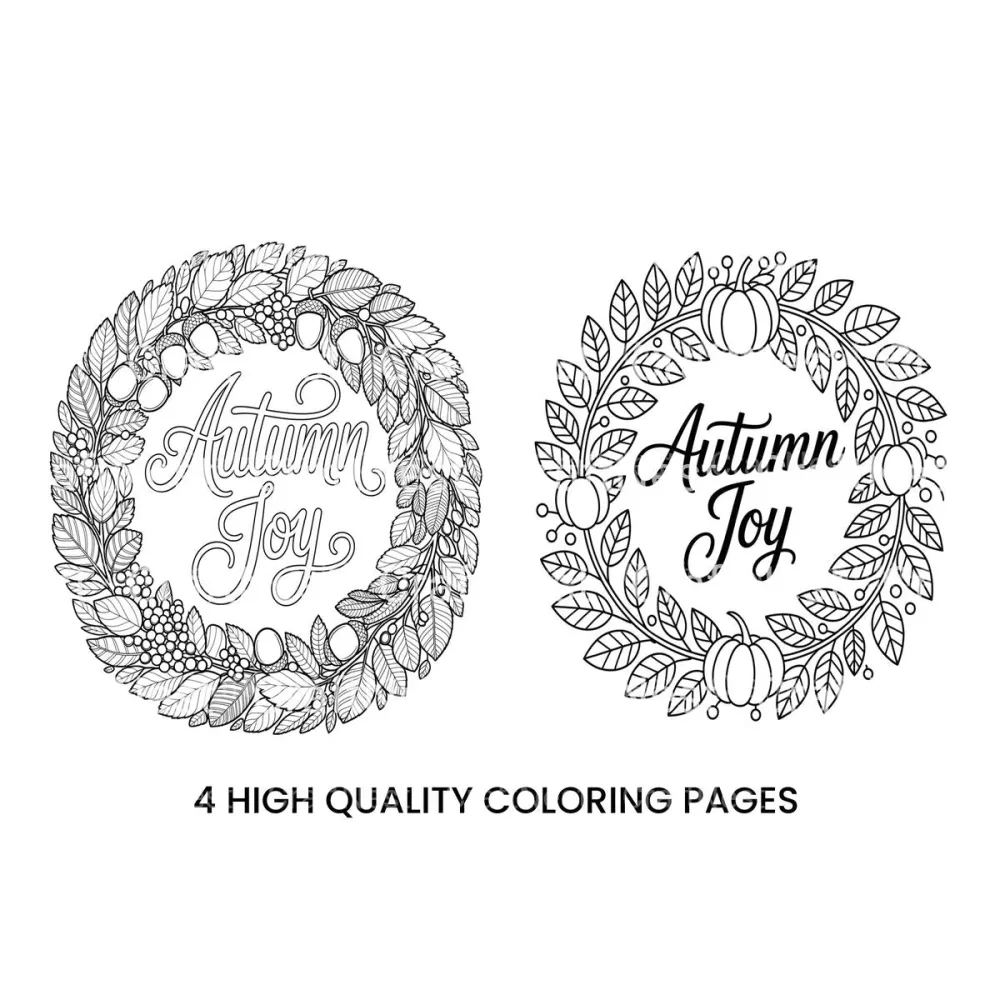 Autumn Joy Wreath Coloring Books
